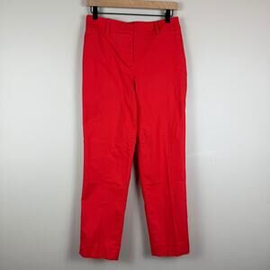 Boden Richmond‎ Pants Womens 4R Red Stretch Straight Flat Front Trousers Career